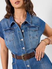 Joe Browns Blue Petite Sara Stretch Denim Maxi Dress - Image 3 of 6