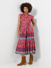 Joe Browns Red Petite California Sunsets Maxi Dress - Image 5 of 6