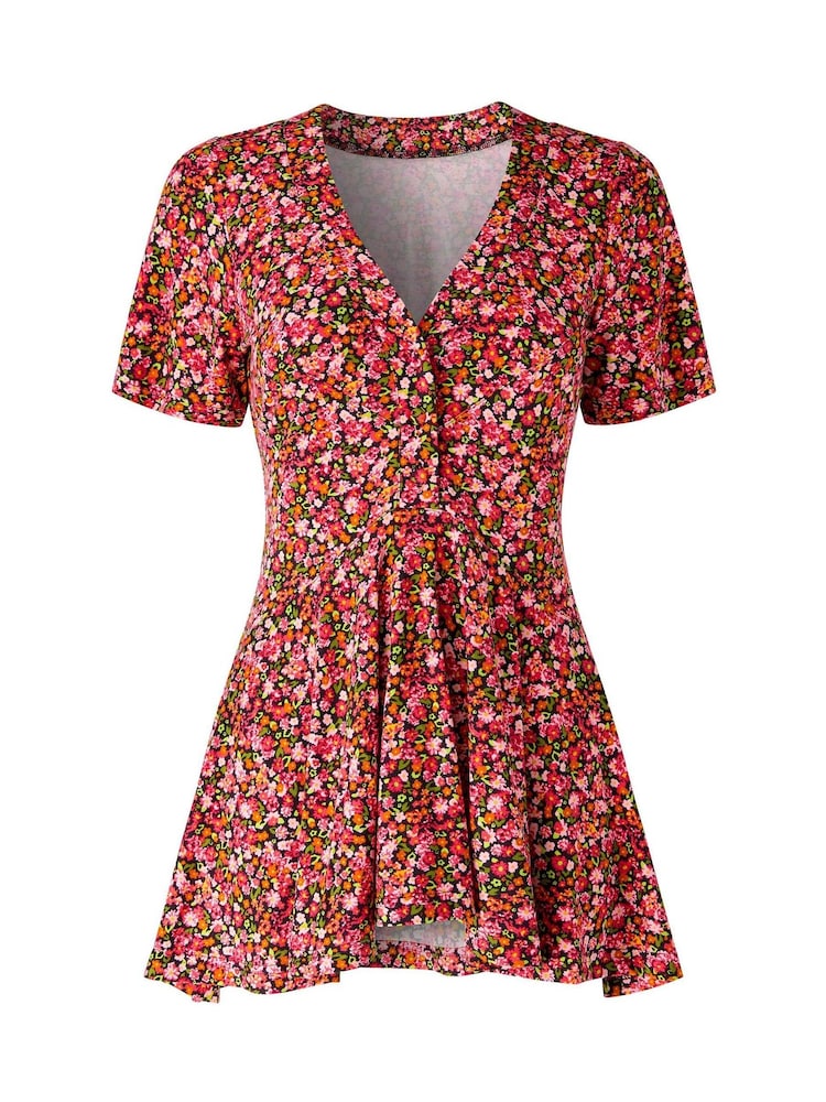 Joe Browns Pink Diana Ditsy Jersey longline Top - Image 5 of 5 Joe Browns Pink Diana Ditsy Jersey longline Top - Image 5 of 5