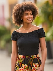 Joe Browns Black Beautifully Boho Textured Jersey Top - Image 1 of 7