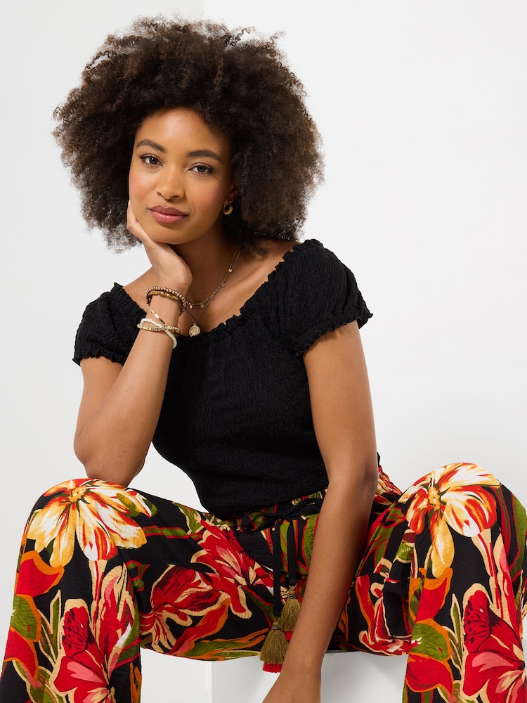 Joe Browns Black Beautifully Boho Textured Jersey Top - Image 2 of 7