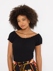 Joe Browns Black Beautifully Boho Textured Jersey Top - Image 5 of 7