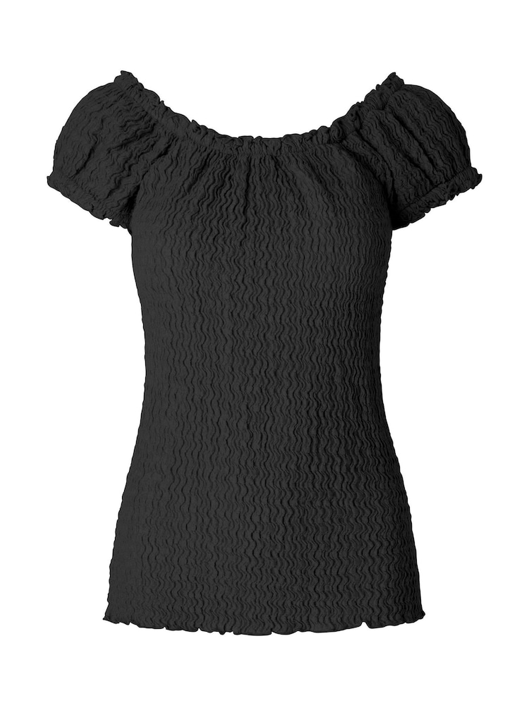 Joe Browns Black Beautifully Boho Textured Jersey Top - Image 7 of 7