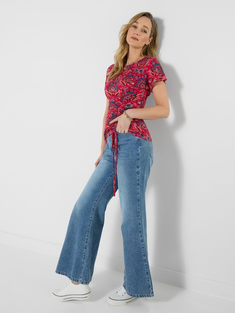 Joe Browns Summer Spice Ruched Side Jersey Top - Imaginea 1 din 5