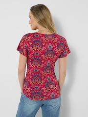 Joe Browns Summer Spice Ruched Side Jersey Top - Imaginea 2 din 5