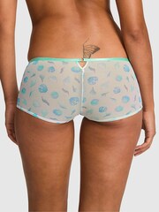 Victoria's Secret Pink Blue Seashell Print Short Logo Mesh Knickers - Image 2 of 2