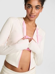 Victoria's Secret Pink Cozy White Cropped Hoodie - Image 1 of 2