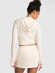 Victoria's Secret Pink Cozy White Cropped Hoodie - Image 2 of 2