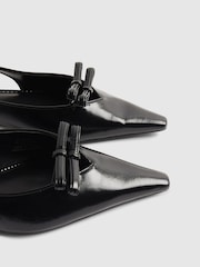 River Island Black Double Bow Slingback Flat Shoes - Image 5 of 5