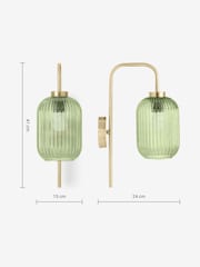 MADE.COM Green Briz Ribbed Glass Wall Light - Image 4 of 7
