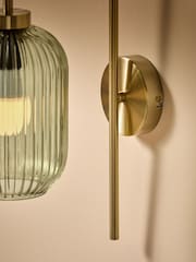 MADE.COM Green Briz Ribbed Glass Wall Light - Image 5 of 7