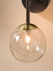 MADE.COM Black/ Brass Globe Wall Light - Image 2 of 5