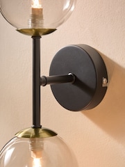 MADE.COM Black/ Brass Globe Wall Light - Image 3 of 5