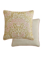 William Morris At Home Brick Pink Gold Michaelmas Daisy Cushion - Image 3 of 3