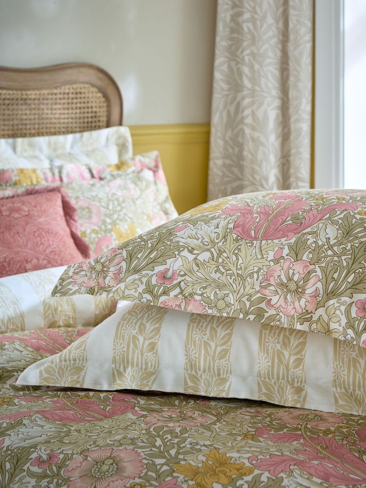 William Morris At Home Set of 2 Summer Yellow Compton 250 Thread Count Pillowcases - Image 1 of 5