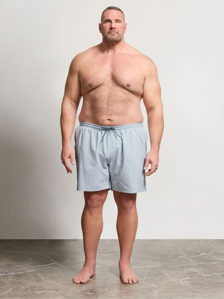 BadRhino Big & Tall Striped Seersucker Swim Shorts - תמונה 2 מתוך 4 BadRhino Big & Tall Striped Seersucker Swim Shorts - תמונה 2 מתוך 4