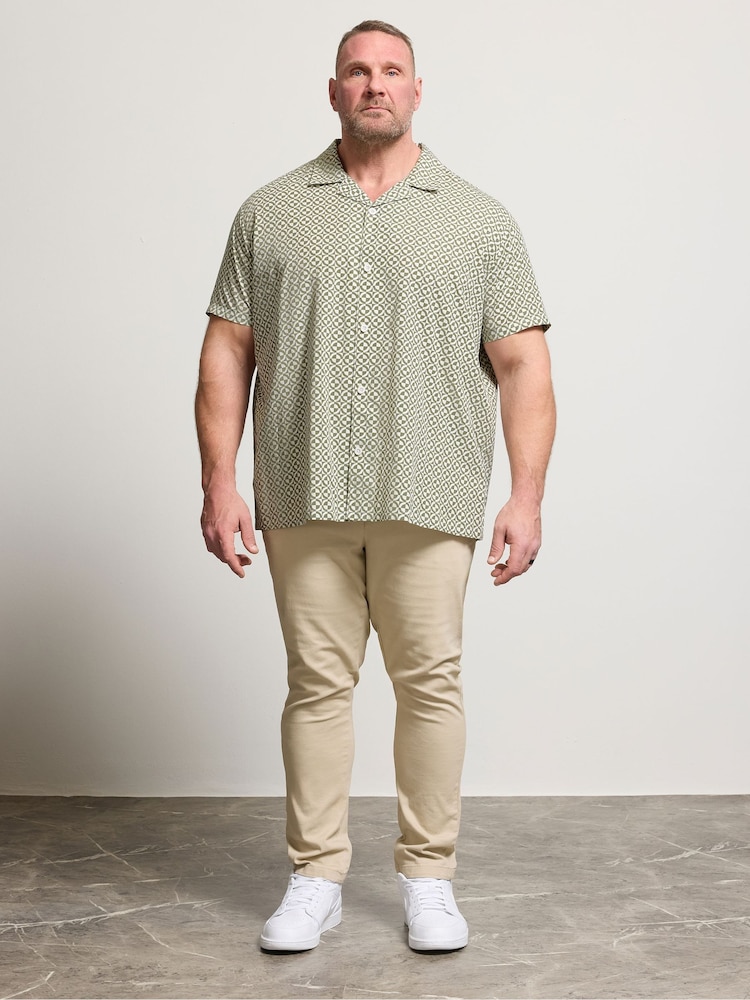 BadRhino Big & Tall Green Peached Poplin Shirt - Image 2 of 4