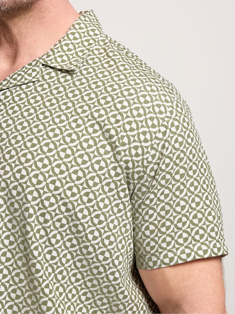 BadRhino Big & Tall Green Peached Poplin Shirt - Image 4 of 4
