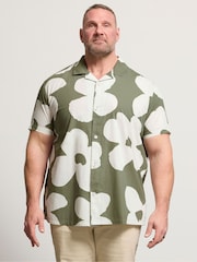 أخضر داكن - BadRhino Big & Tall Peached Poplin Shirt - صورة 1 من 6