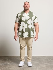 أخضر داكن - BadRhino Big & Tall Peached Poplin Shirt - صورة 2 من 6