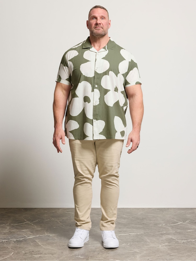 أخضر داكن - BadRhino Big & Tall Peached Poplin Shirt - صورة 2 من 6