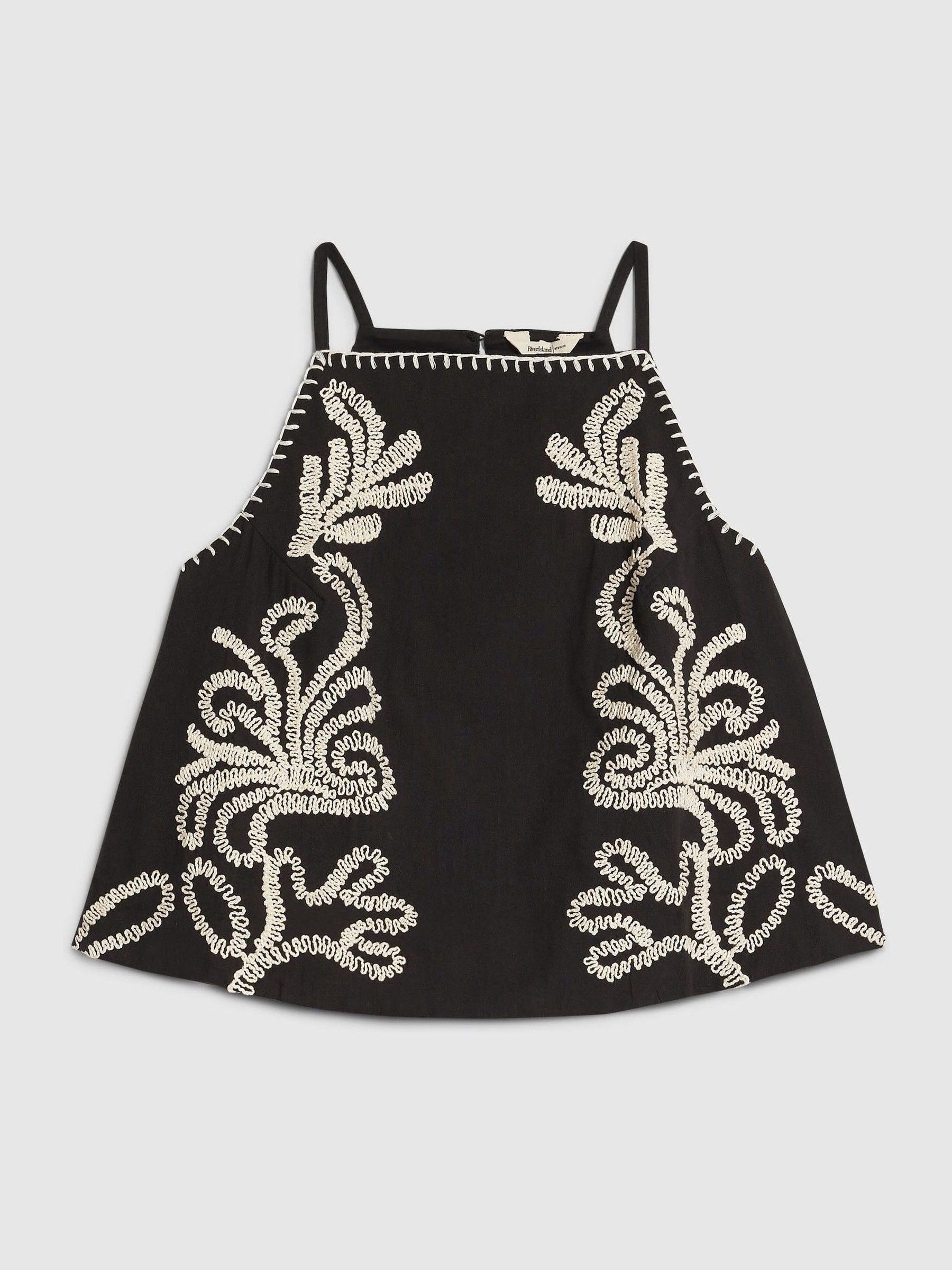 Buy River Island Black Petite Craft Stitch Embroidery Racer Tank