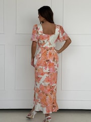 Girl In Mind Heidi Floral Print Ruched Midi Dress - Bild 2 von 5