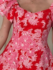 Girl In Mind Pink Alex Broiderie Anglais Mini Dress - Image 6 of 6