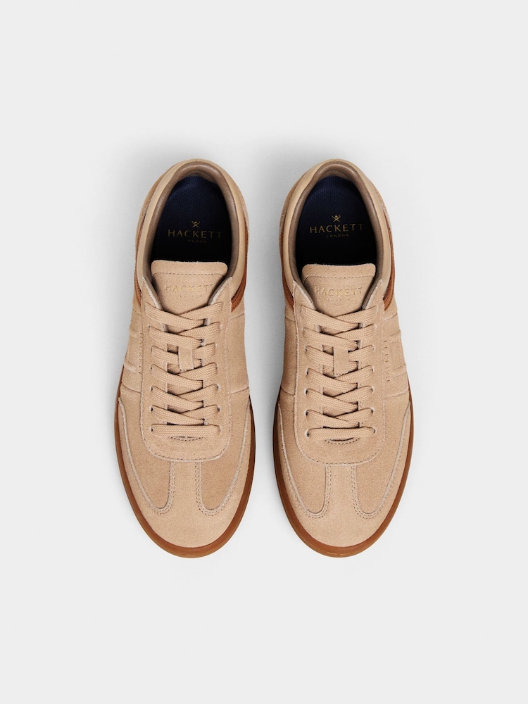 Hackett Brown Beck Ivys Leather And Suede Trainers - Image 2 of 6
