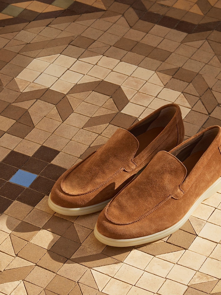 Hackett Brown Suede Martin Plain Suede Loafer Shoes - Image 1 of 7 Hackett Brown Suede Martin Plain Suede Loafer Shoes - Image 1 of 7