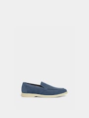 Hackett Blue Martin Plain Suede Loafer Shoes - Image 3 of 7
