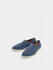 Hackett Blue Martin Plain Suede Loafer Shoes - Image 4 of 7