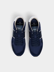 Hackett Blue Keston Symbol Leather And Suede Trainers - Image 2 of 6