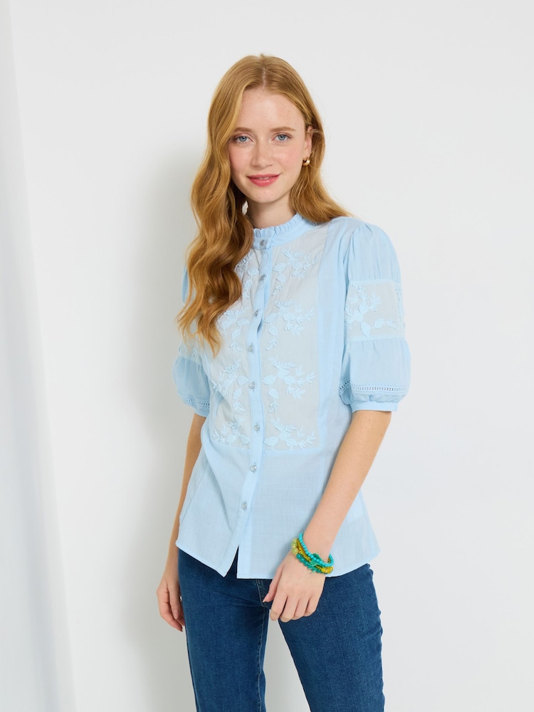 Joe Browns Blue Patsy Embroidered Blouse - Image 1 of 5 Joe Browns Blue Patsy Embroidered Blouse - Image 1 of 5