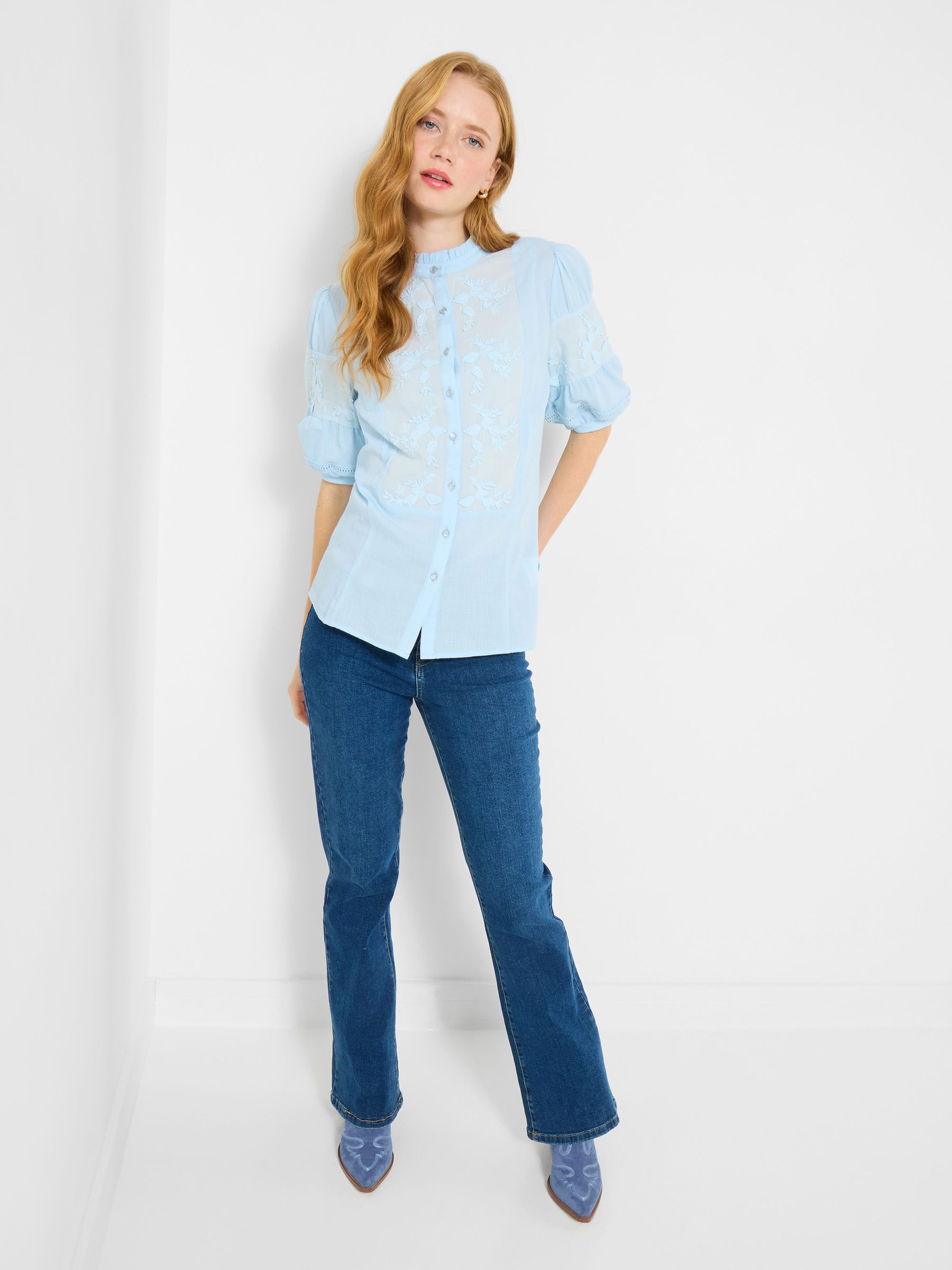 Buy Joe Browns Blue Patsy Embroidered Blouse from Next Oman