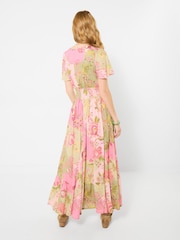 Joe Browns Green Prettiest Patchwork Print Dress - Image 3 of 6