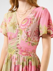 Joe Browns Green Prettiest Patchwork Print Dress - Image 5 of 6