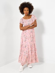 Joe Browns Pink Beautiful Butterfly Print Crinkle Dress - Image 3 of 5