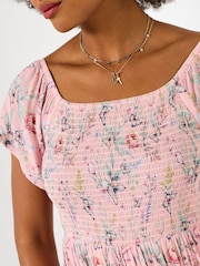 Joe Browns Pink Beautiful Butterfly Print Crinkle Dress - Image 4 of 5