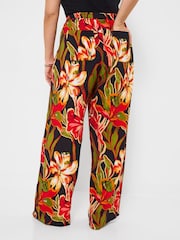 Joe Browns Black Paloma Printed Floral Wide Leg Trousers - Image 3 of 7