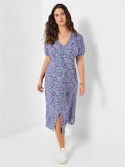 Joe Browns Purple Penelope Ditsy Print Dress - Image 1 of 4