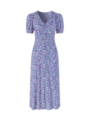 Joe Browns Purple Penelope Ditsy Print Dress - Image 4 of 4