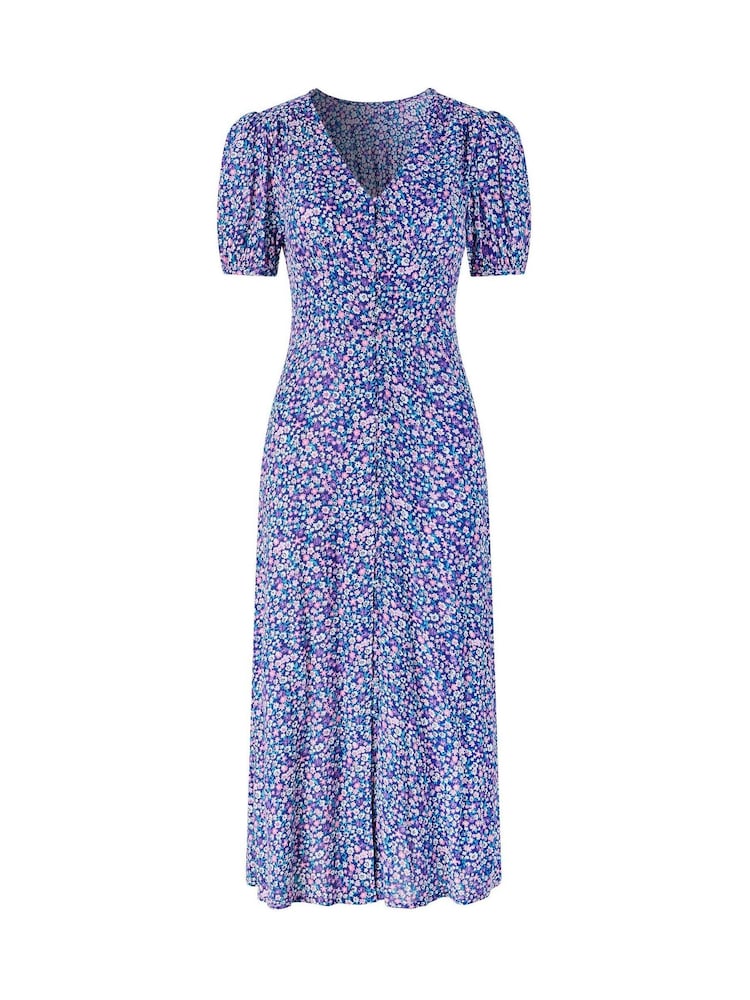 Joe Browns Purple Penelope Ditsy Print Dress - Image 4 of 4