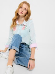 Joe Browns Blue Vintage Roses Applique Shirt - Image 2 of 7