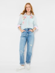 Joe Browns Blue Vintage Roses Applique Shirt - Image 3 of 7