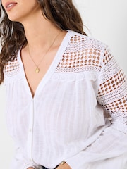 Joe Browns White Laura Linen Blend Blouse - Image 1 of 6