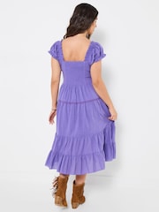 Joe Browns Purple Amelia Flower Trim Dress - Image 4 of 5