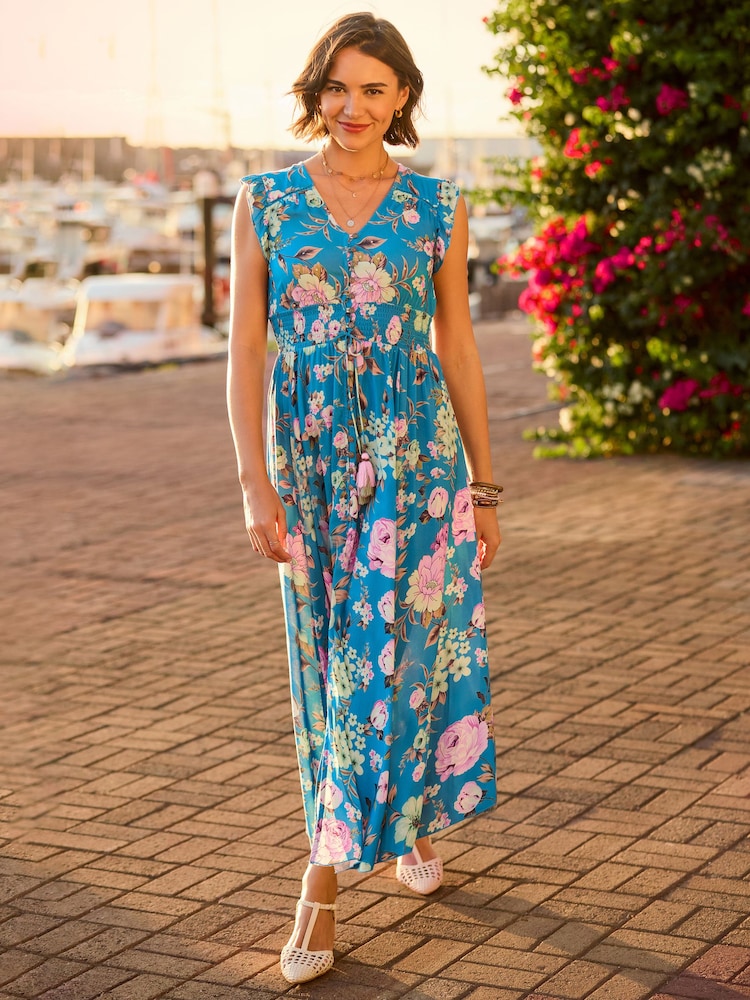 Joe Browns Blue Millie Floral Maxi Dress - Image 1 of 6 Joe Browns Blue Millie Floral Maxi Dress - Image 1 of 6