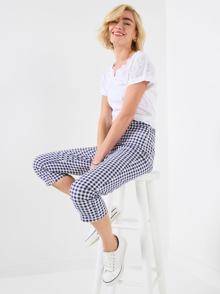 Joe Browns Blue Penelope Gingham Capri Trousers - Image 1 of 5 Joe Browns Blue Penelope Gingham Capri Trousers - Image 1 of 5