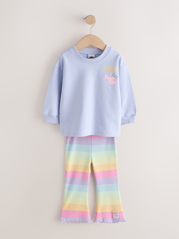 Rainbow Peppa Pig Long Sleeve Top and Flare Set (6mths-7yrs) - Image 1 of 5 Rainbow Peppa Pig Long Sleeve Top and Flare Set (6mths-7yrs) - Image 1 of 5